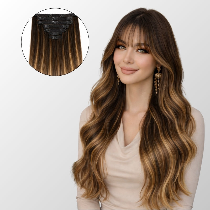 Dark Brown Balayage Classic Clip-In Hair Extensions