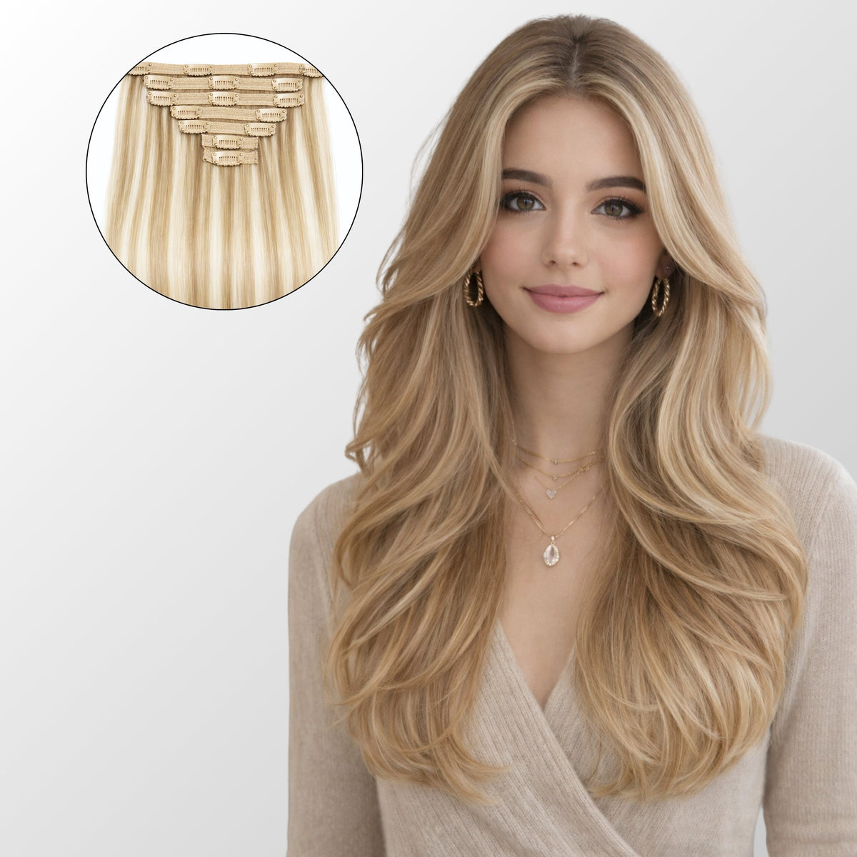 Dirty Blonde Highlights Classic Clip-In Hair Extensions