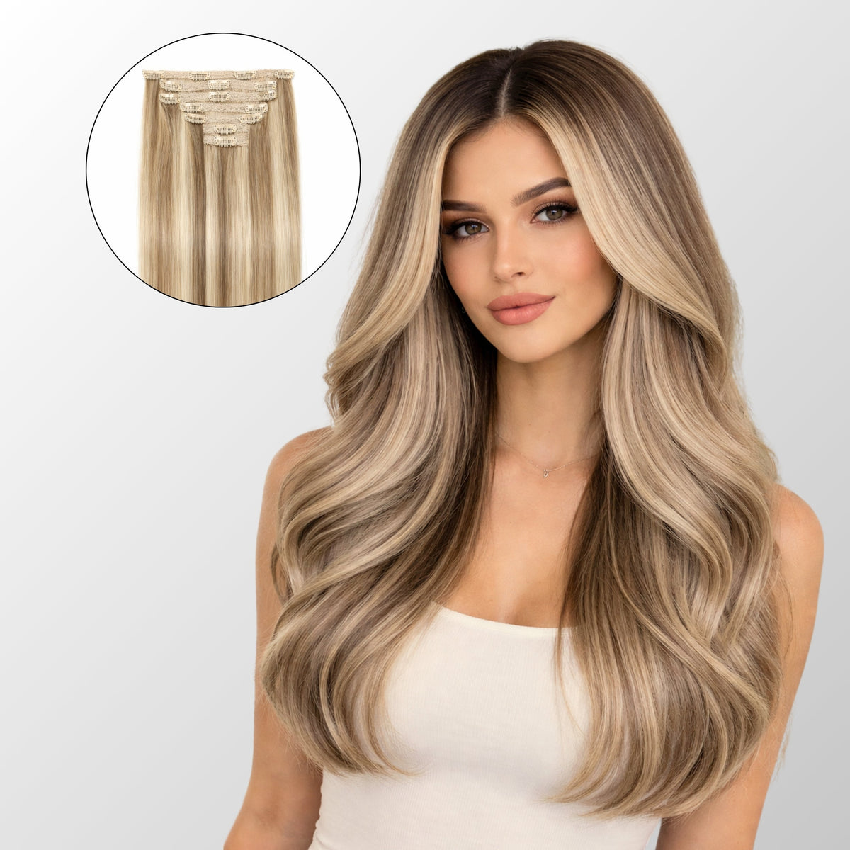 Golden Blonde Highlights Classic Clip-In Hair Extensions