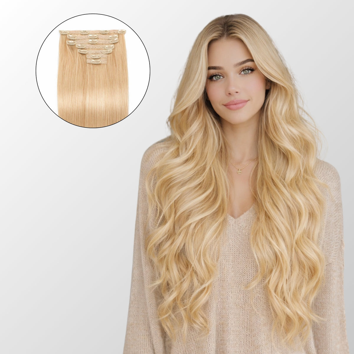 Bleach Blonde Classic Clip-In Hair Extensions