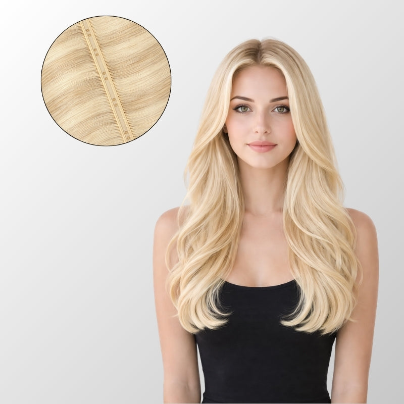 Ash Platinum Highlights Butterfly Weft Hair Extensions
