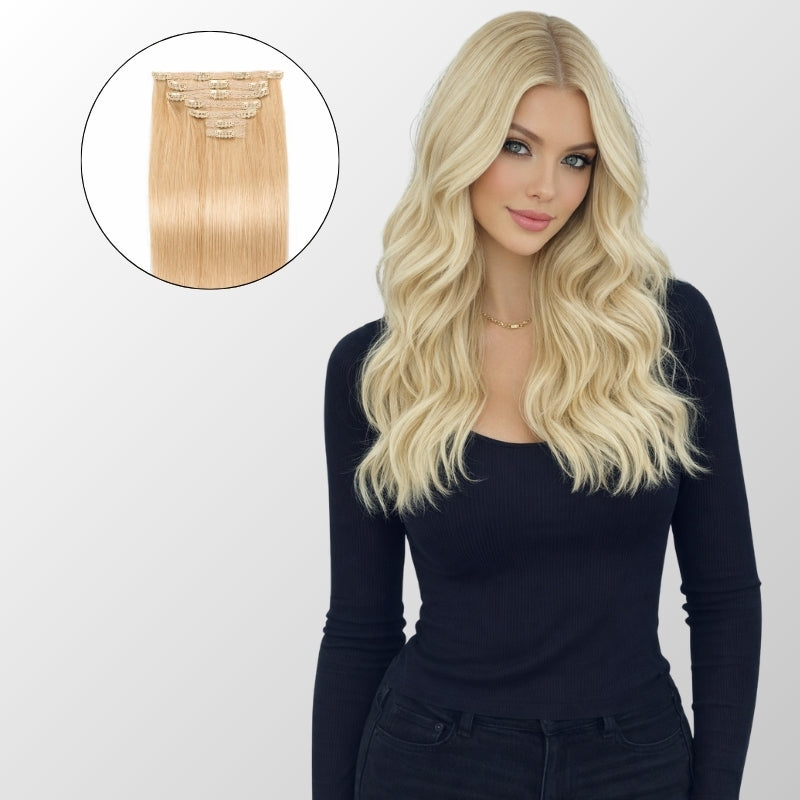 Ash Platinum Highlights Full Clip-In Hair Extensions