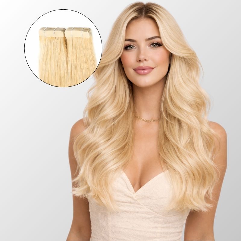 Bleach Blonde Tape-In Hair Extensions