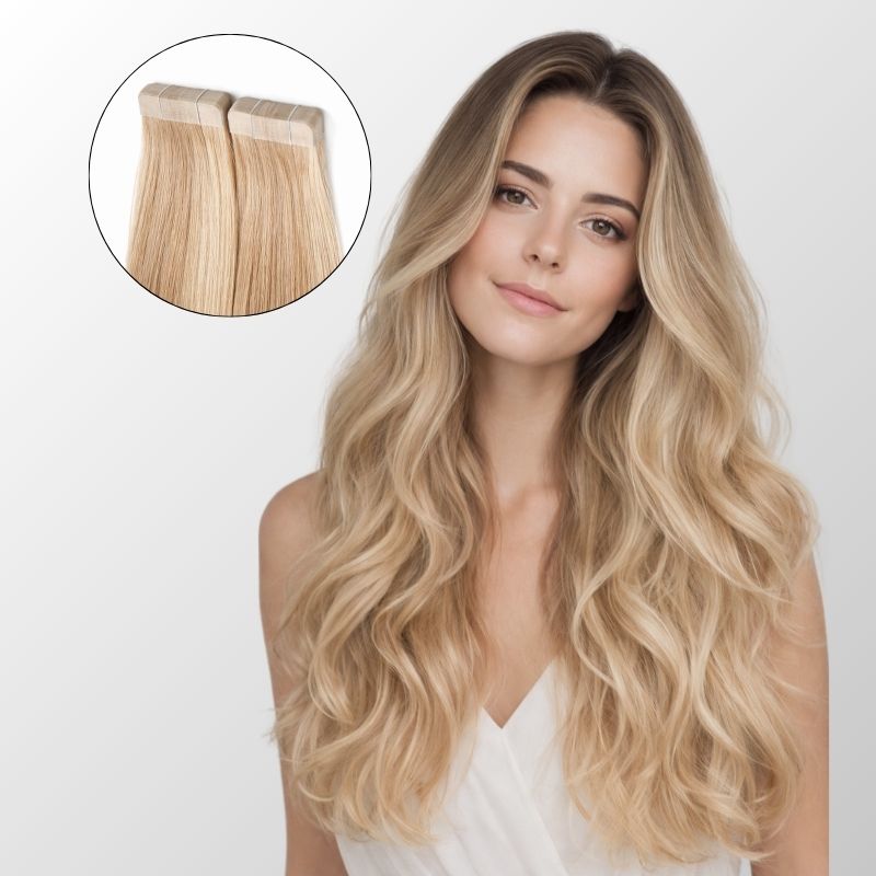 Dirty Blonde Highlights Tape-In Hair Extensions
