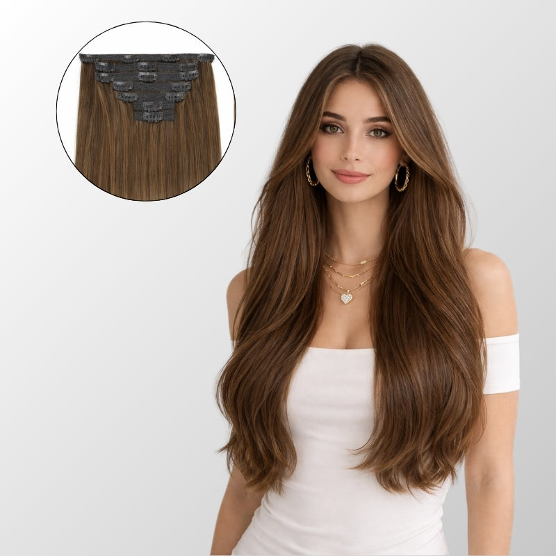 Chocolate Brown Classic Clip-In Hair Extensions