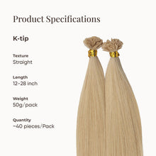 Ash Light Blonde Flat Tip Hair Extensions