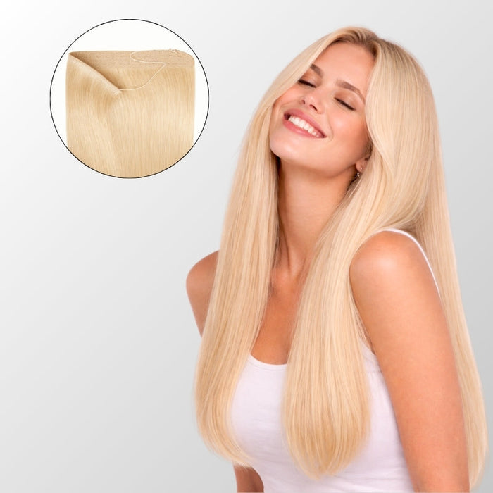 Ash Light Blonde Halo Hair Extensions