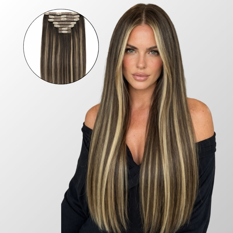 Caramel Blonde Balayage Full Clip-In Hair Extensions