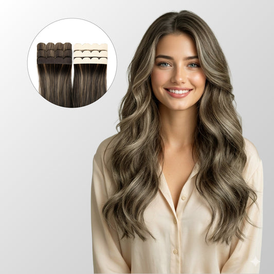 Caramel Blonde Balayage Mini Tape-In Hair Extensions