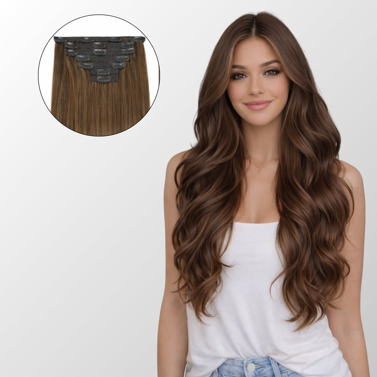 Chocolate Brown Classic Clip-In Hair Extensions