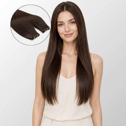 Chocolate Brown Genius Weft Hair Extensions