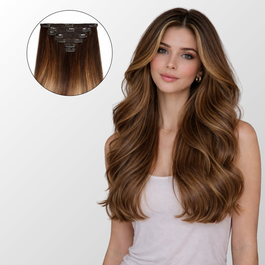 Honey Blonde Balayage Classic Clip-In Hair Extensions