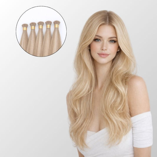 Dirty Blonde Highlights I-Tip Hair Extensions