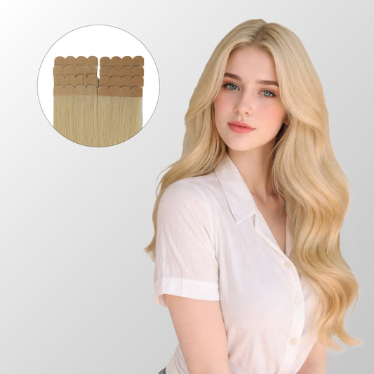 Bleach Blonde Mini Tape-In Hair Extensions