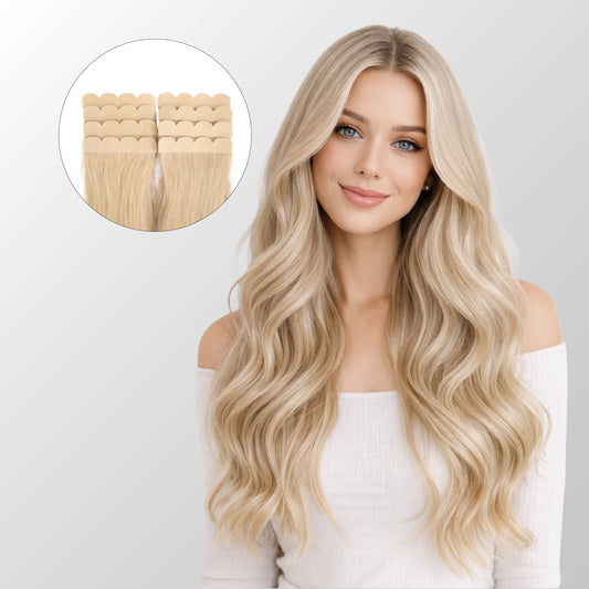Ash Light Blonde Mini Tape-In Hair Extensions
