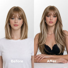 Brown Platinum Highlights Genius Weft Hair Extensions