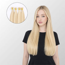 Ash Platinum Highlights I-Tip Hair Extensions