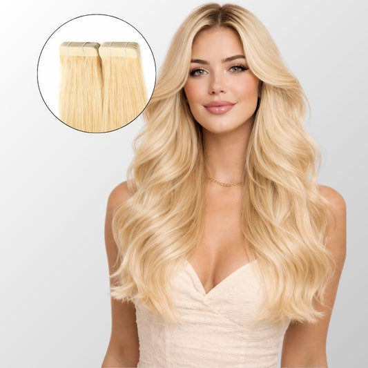 Bleach Blonde Tape-In Hair Extensions