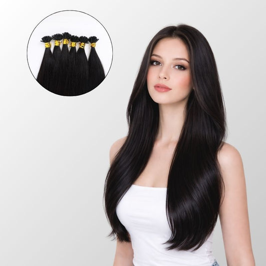 Natural Black I-Tip Hair Extensions