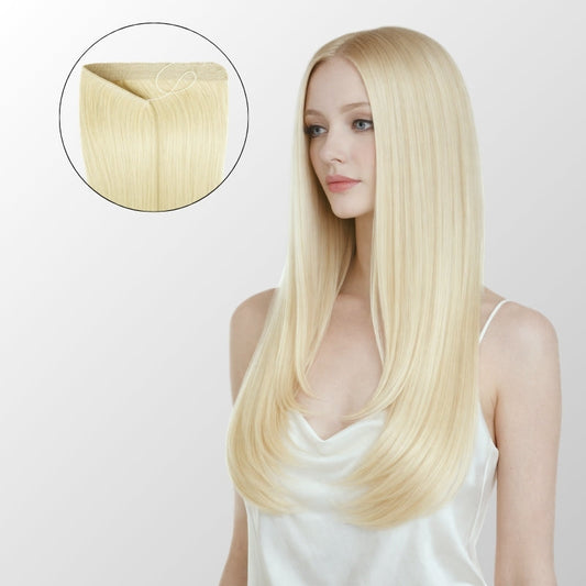 Platinum Blonde Halo Hair Extensions