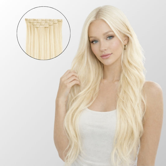 Platinum Blonde Seamless Clip-In Hair Extensions