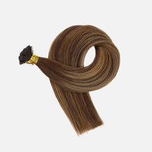 Dark Brown Balayage Flat Tip Hair Extensions