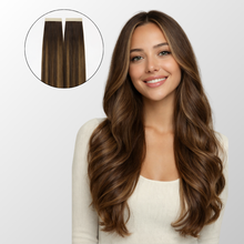 Dark Brown Balayage Tape-In Hair Extensions