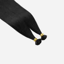 Jet Black Flat Tip Hair Extensions