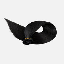 Jet Black Flat Tip Hair Extensions