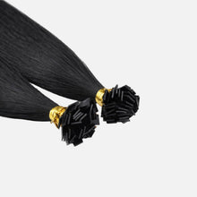 Jet Black Flat Tip Hair Extensions