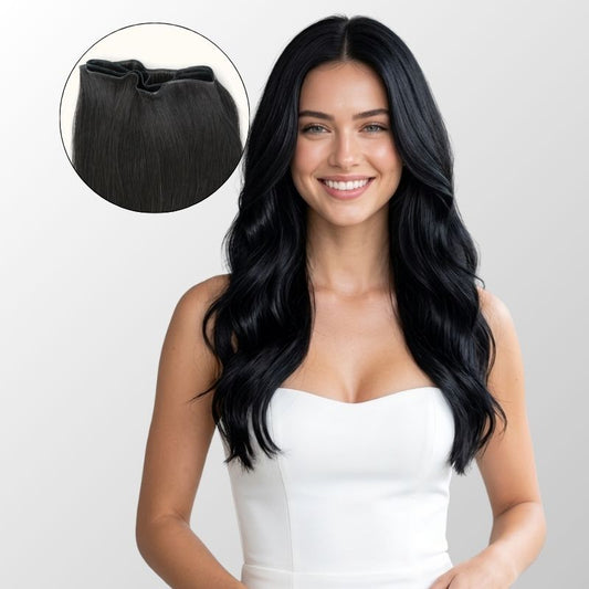 Jet Black Genius Weft Hair Extensions