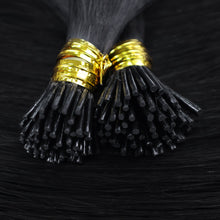 Jet Black I-Tip Hair Extensions